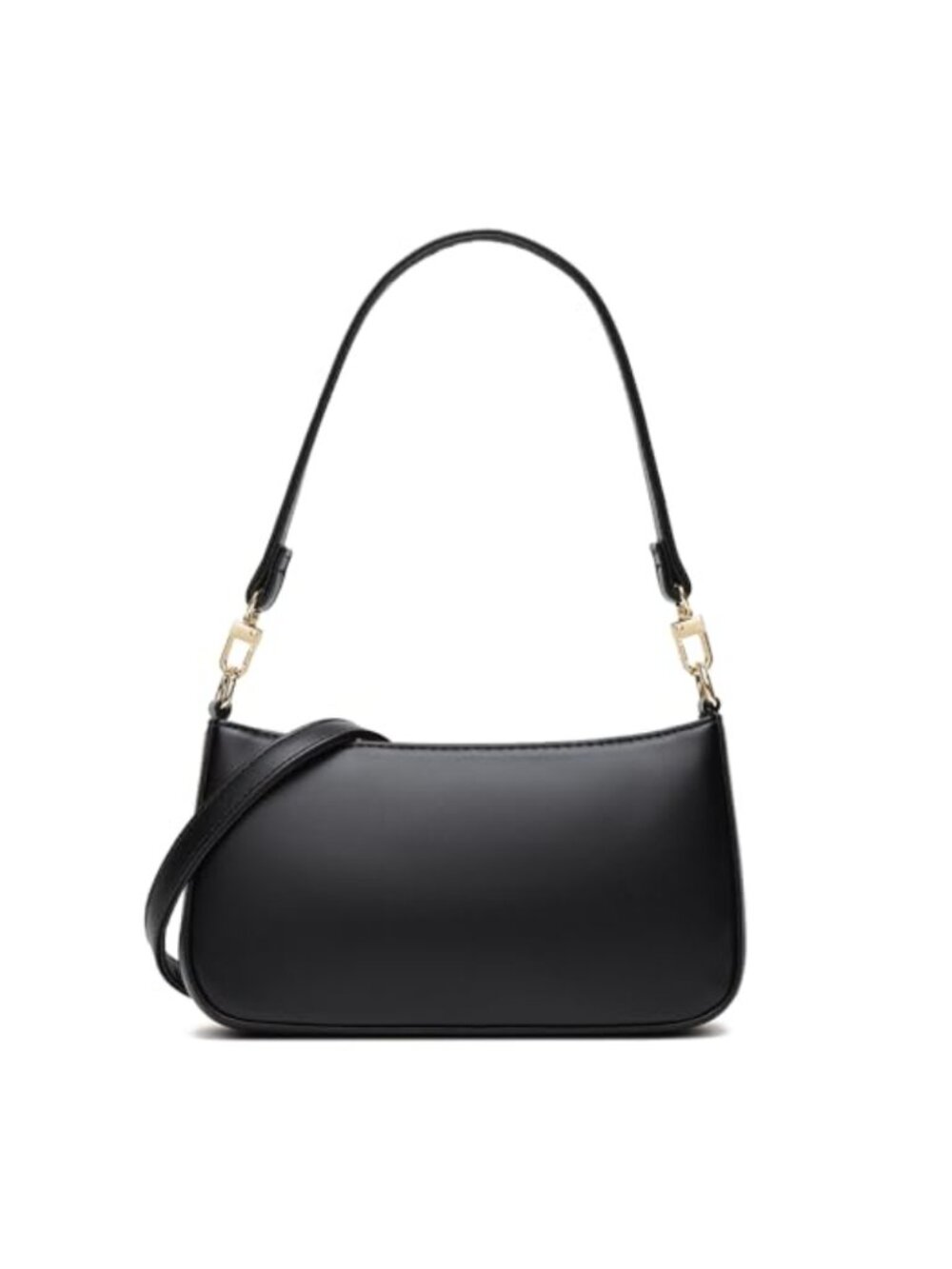 Retro PU Vegan Leather Underarm Shoulder Bag with 2 Removable Straps Clutch